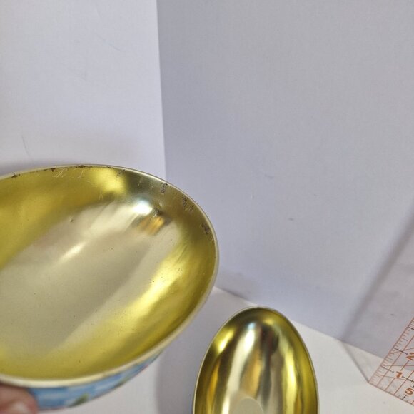 Dove Chocolate Decorative Floral Tin Egg Storage Box 5" Basketweave Litho - Picture 5 of 15